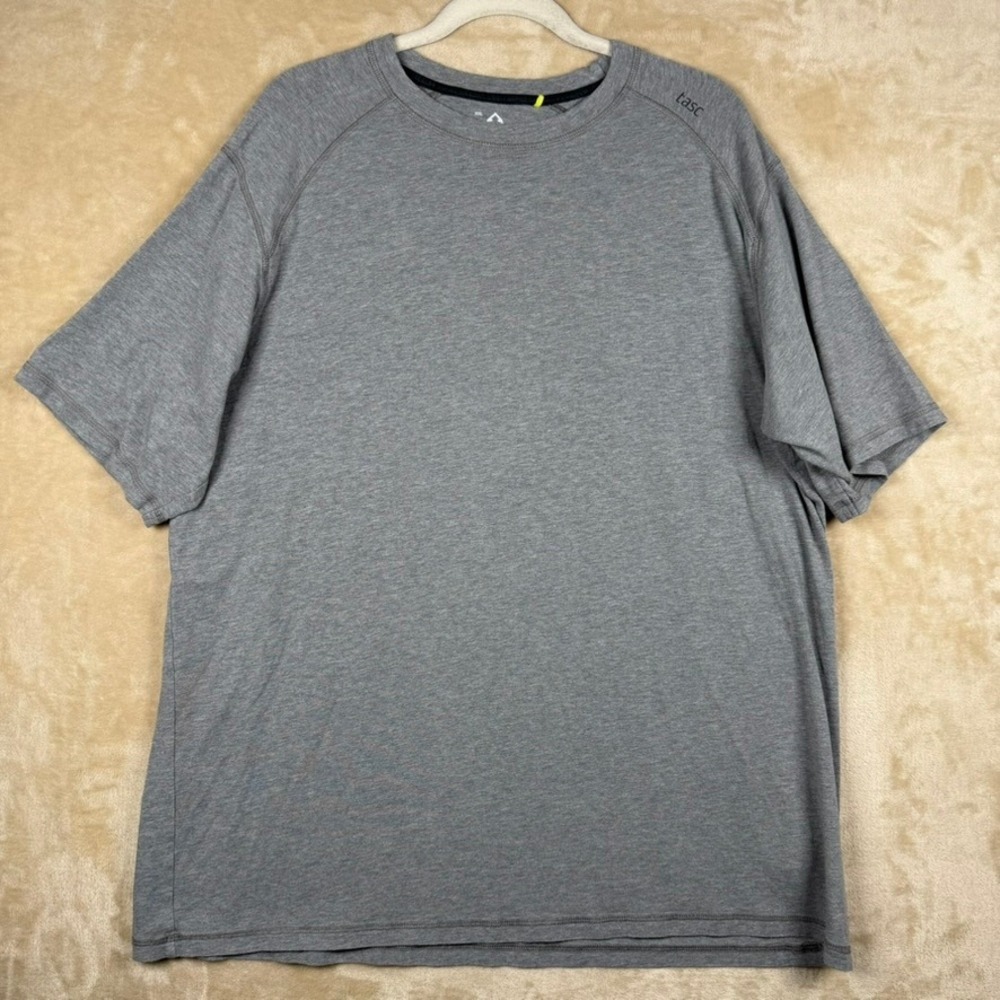 Tasc Performance Bamboo Organic Cotton T-Shirt Mens XXL Gray Short Sleeve Raglan